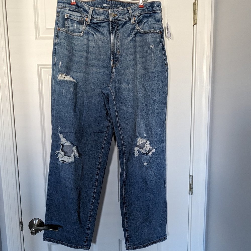 NWT Old Navy Size 16 Petite High-Waisted OG Loose Jeans